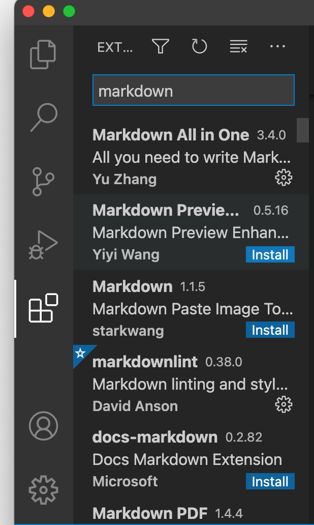 VS Code : Search Extensions